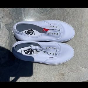 White lace up vans